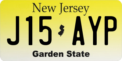 NJ license plate J15AYP