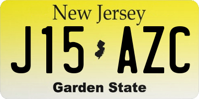 NJ license plate J15AZC