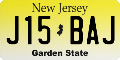 NJ license plate J15BAJ