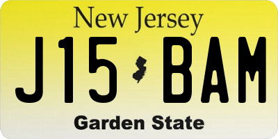 NJ license plate J15BAM