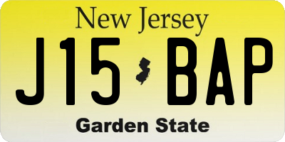 NJ license plate J15BAP