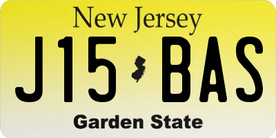 NJ license plate J15BAS