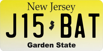 NJ license plate J15BAT