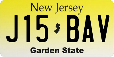 NJ license plate J15BAV