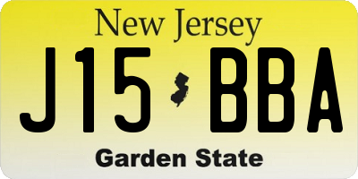 NJ license plate J15BBA