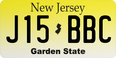 NJ license plate J15BBC