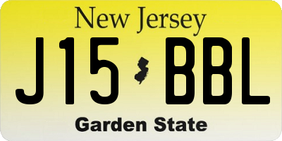 NJ license plate J15BBL