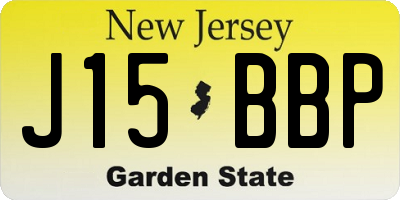 NJ license plate J15BBP