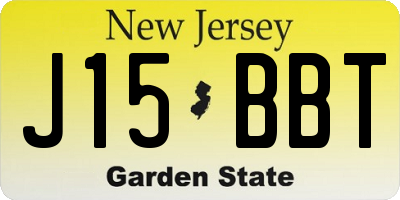 NJ license plate J15BBT