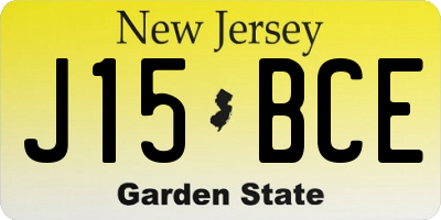 NJ license plate J15BCE