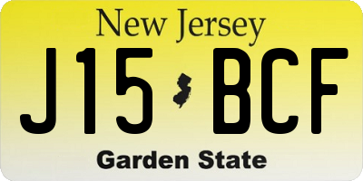 NJ license plate J15BCF
