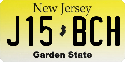 NJ license plate J15BCH
