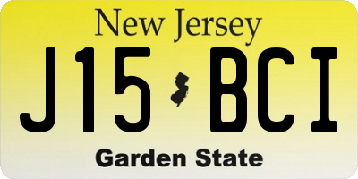 NJ license plate J15BCI