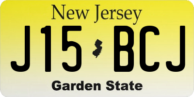 NJ license plate J15BCJ
