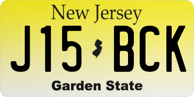NJ license plate J15BCK
