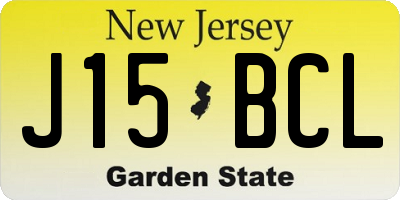 NJ license plate J15BCL