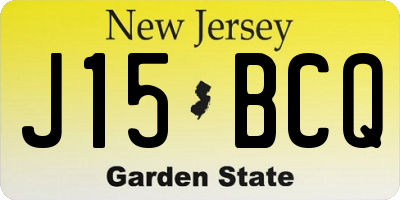 NJ license plate J15BCQ