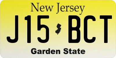 NJ license plate J15BCT