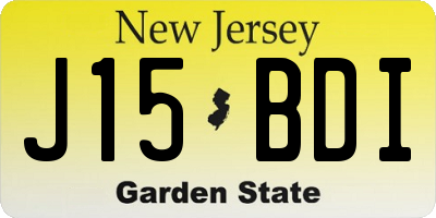 NJ license plate J15BDI