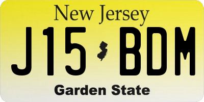 NJ license plate J15BDM