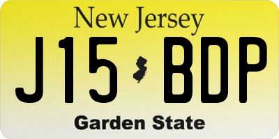 NJ license plate J15BDP