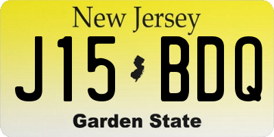 NJ license plate J15BDQ