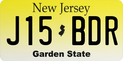 NJ license plate J15BDR