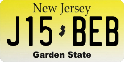 NJ license plate J15BEB