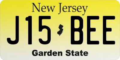 NJ license plate J15BEE