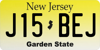 NJ license plate J15BEJ