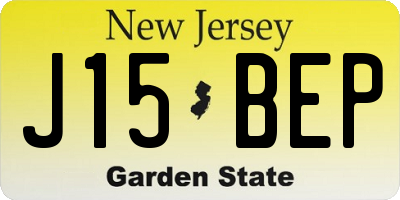 NJ license plate J15BEP
