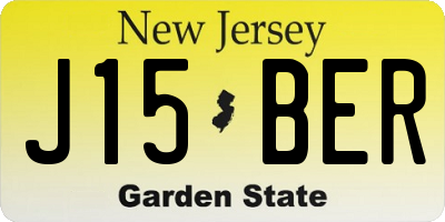 NJ license plate J15BER
