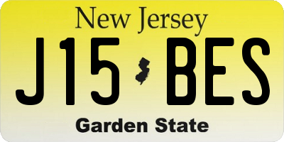 NJ license plate J15BES