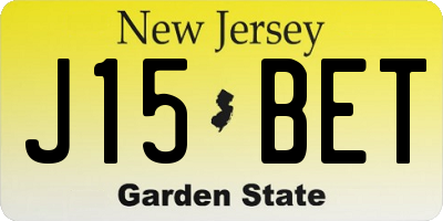 NJ license plate J15BET