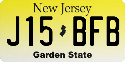 NJ license plate J15BFB