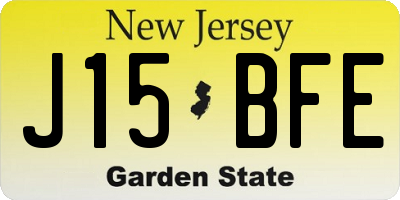 NJ license plate J15BFE