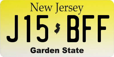 NJ license plate J15BFF
