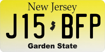 NJ license plate J15BFP