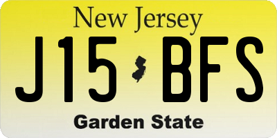 NJ license plate J15BFS