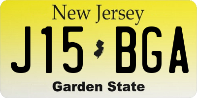 NJ license plate J15BGA