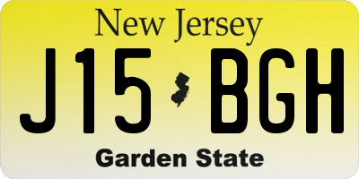 NJ license plate J15BGH