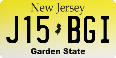 NJ license plate J15BGI