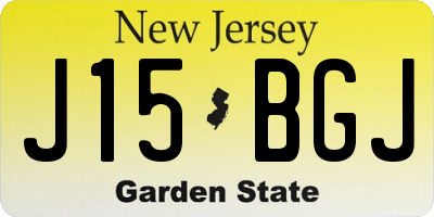 NJ license plate J15BGJ