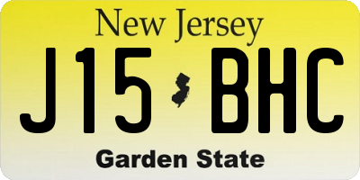 NJ license plate J15BHC