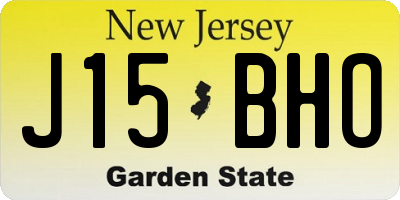 NJ license plate J15BHO