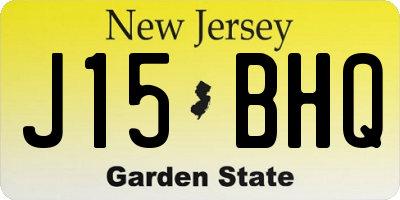 NJ license plate J15BHQ