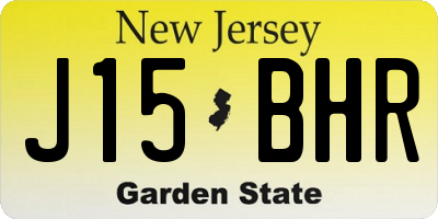 NJ license plate J15BHR