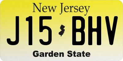 NJ license plate J15BHV