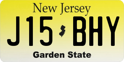 NJ license plate J15BHY