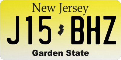 NJ license plate J15BHZ